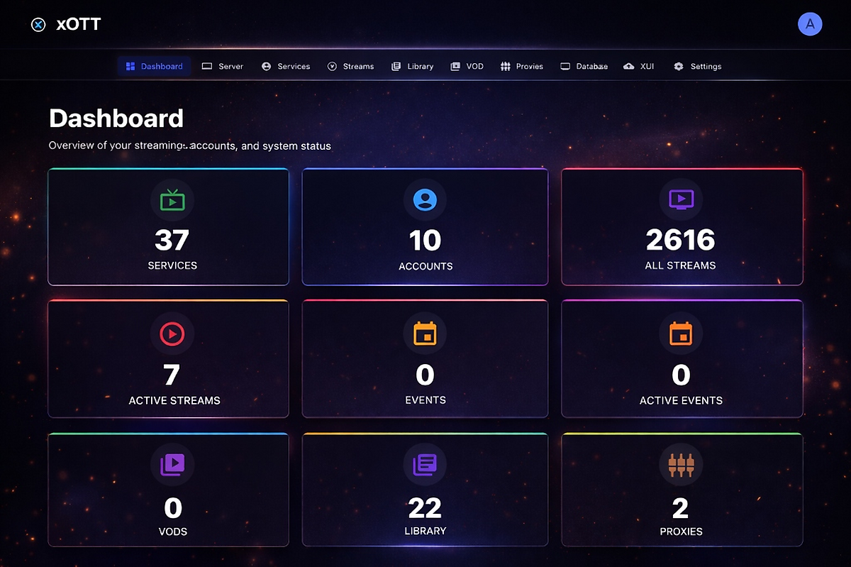 xOTT Panel Dashboard